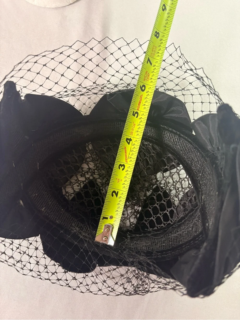 Classic Black Veiled Pillbox Hat(see pictures for exact measurements)
